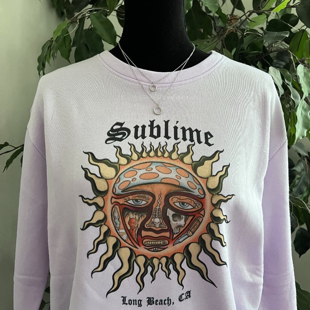 Sublime Vintage Graphic Purple Crewneck Pullover Sweatshirt